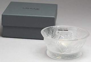 Lalique Frosted Crystal "Jungle" Tea Light Holder
