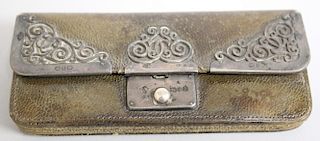 English Silver-Mounted Accordion Wallet, ca. 1895
