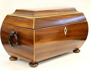 19th C. English Rosewood Sarcophagus Tea Caddy