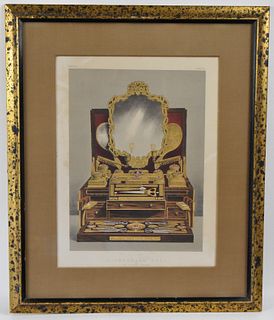 DAY & SUN LITHOGRAPHERS"A DRESSING CASE" FRAMED CHROMOLITHOGRAPH 