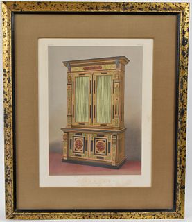 DAY AND SUN LITHOGRAPHERS "A CABINET" FRAMED CHROMOLITHOGRAPH