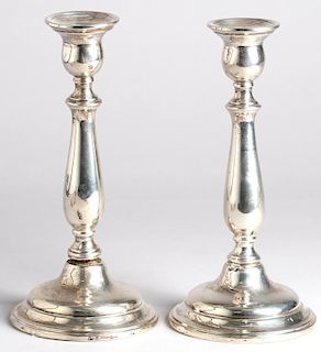 Pair of International Weighted Silver Candlesticks