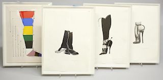 3 Lithographs & 1 Serigraph of High Heels