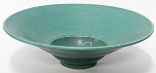 Nichibei Potters- Contemporary Teal-Glazed Bowl