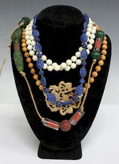 4 Ethnographic Beaded Necklaces