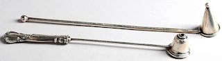 Two Sterling Candle Snuffers
