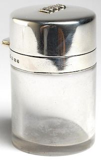 Victorian Silver & Diamond Glass Vanity Jar