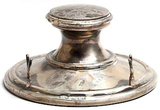 20th Century Weighted Silver Inkwell