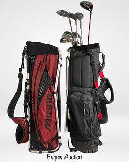 Two Zuno Golf Club Bags & Group of Golf Clubs