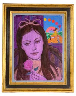 McLaughlin- Modernist Portrait of a Girl Painting
