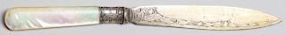 Sheffield Silver & Mother-of-Pearl Letter Opener