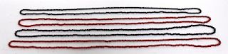 Cluster of Black & Red Glass Bead Necklaces