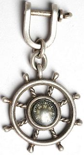 Tiffany Ship's Wheel & Compass Silver Key Ring