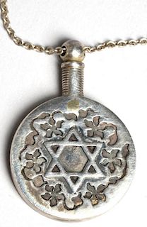 Judaica Sterling Silver Spice Flask Pendant