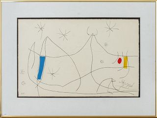 Joan Miro "L'Issue Derobee" Drypoint, 1974