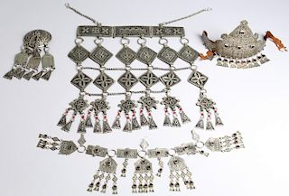 4 North African Enameled Tribal Jewelry Articles
