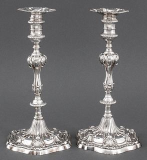 George III Sterling Silver Candlesticks, Near Pair