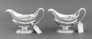George III Sterling Sauce Boats and Spoons, 1785