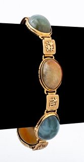 Vintage Ming's 14K Jade Bracelet