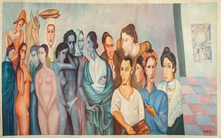 Delacruz "Surrealist Homage to Picasso" Oil, 1984