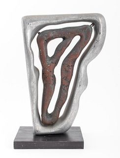 Mid-Century Abstract Figural Mixed Metal Sculpture