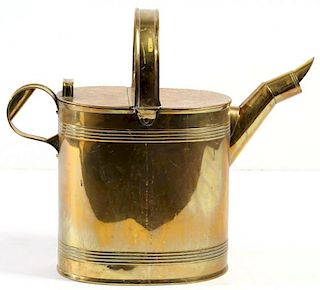 Vintage Polished Brass Covered Watering Can