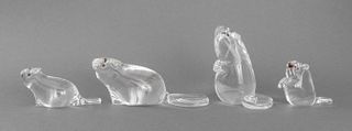 Steuben Glass Group of Beaver Sculptures, 4