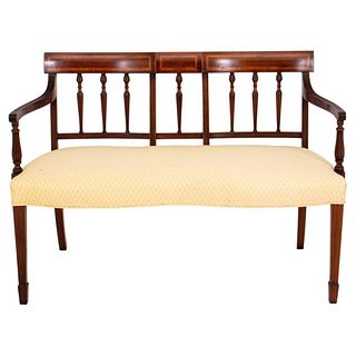 American Sheraton Style Upholstered Settee / Sofa
