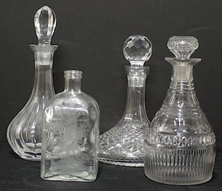 Group of 4 Cut Crystal Decanters