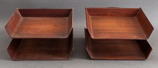 Florence Knoll Vintage Walnut In & Out Boxes, 60s