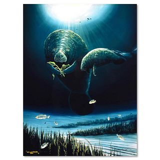 Wyland, "Save the Manatees" Hand Embellished Limited Edition Cibachrome, Numbered and Hand Signed with Certificate of Authenticity