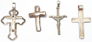 4 Assorted Sterling Silver Cross Pendants