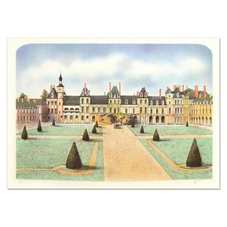 Rolf Rafflewski, "Chateau de Fontainebleau" Limited Edition Lithograph, Numbered and Hand Signed.