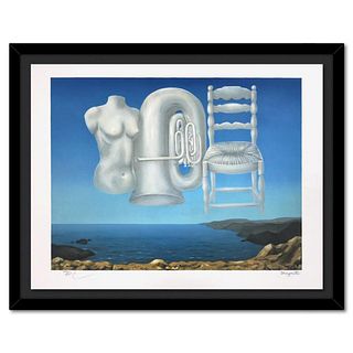 Rene Magritte 1898-1967 (After), "Le Temps Menacant (Threatening Weather)" Framed Limited Edition Lithograph, Estate Signed and Numbered 122/275 with 