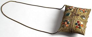 Metal Filigree & Cabochon Vintage Handbag