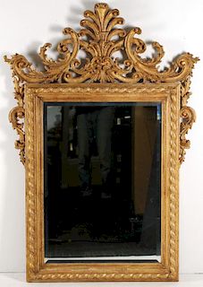 Large Carved Giltwood Mirror