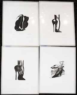 4 Lithographs of High Heels