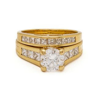 1.28Ct. Brilliant Cut Diamond Ring (GIA Cert) Also Wedding Band, Size 6.5-6.75