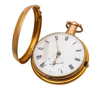 Richard Crosley & George Smith (London) 18k Gold, Fusee Movement Pocket Watch, 1812, H 3" W 2.12" 168g