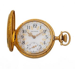 Waltham Watch Co. Lady's 14kt Gold Pocket Watch, Ca. 1915, H 1.75" W 1.25" 28g