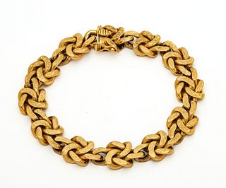 18kt Gold Link And Spiral Bracelet, L 6.7" 41.2g