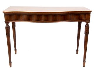 English Mahogany & Satinwood Console Table, Ca. 1880, H 36" W 51" Depth 23.75"