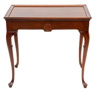 Queen Anne Style Mahogany Tea Table, 20Th C. H 25" W 18" D 28"
