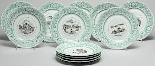 Set of 12 Limoges Porcelain Plates by Vieillard