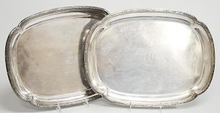 2 Vintage Christofle Silver-Plate Serving Trays