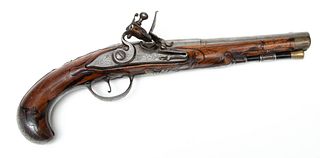 Finely Engraved Continental Flintlock Pistol, Ca. Late 18th C., L 13"