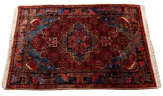 Persian Hamadan Handwoven Wool Rug, W 5' 3'' L 7' 11''