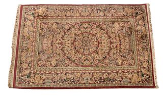 Indo-Persian Handwoven Wool Rug, Ca. 20th C., W 4' 1.5'' L 6' 2''