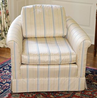 Baker Furniture (American) Upholstered Club Chair, H 28" W 33" Depth 30"