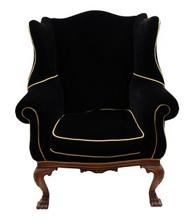 Henredon (North Carolina, Est. 1945) Schoonbeck Collection Velvet Upholstered Armchair, H 44" W 35" Depth 32"
